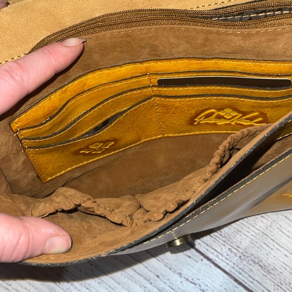 Patricia Nash Leather Crossbody bag Burnished Santillana Sunflower yellow - Picture 5 of 14